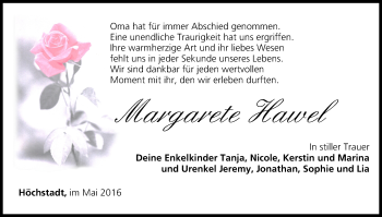 Anzeige von Margarete Hawel von MGO