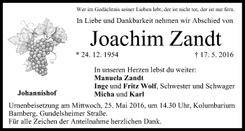 Anzeige von Joachim Zandt von MGO