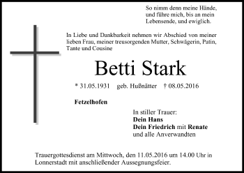 Anzeige von Betti Stark von MGO