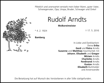 Anzeige von Rudolf Arndts von MGO