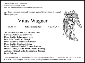 Anzeige von Vitus Wagner von MGO
