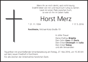 Anzeige von Horst Merz von MGO