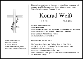 Anzeige von Konrad Weiß von MGO