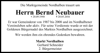 Anzeige von Bernd Neubauer von MGO