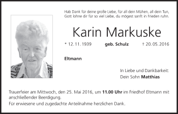 Anzeige von Karin Maruske von MGO