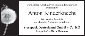Anzeige von Anton Kinderknecht von MGO