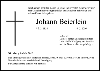 Anzeige von Johann Beierlein von MGO