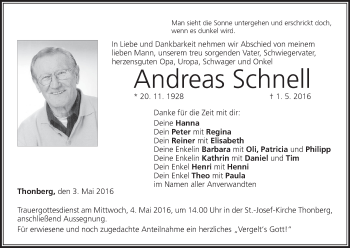 Anzeige von Andreas Schnell von MGO