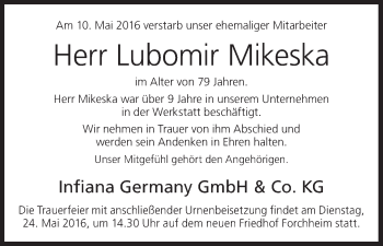 Anzeige von Lubomir Mikeska von MGO