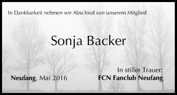 Anzeige von Sonja Backer von MGO