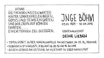 Anzeige von Inge Böhm von MGO