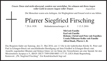 Anzeige von Siegfried Firsching von MGO