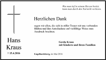 Anzeige von Hans Kraus von MGO