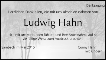 Anzeige von Ludwig Hahn von MGO