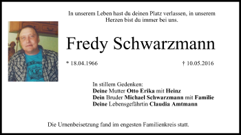 Anzeige von Fredy Schwarzmann von MGO
