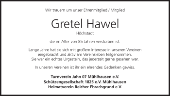 Anzeige von Gretel Hawel von MGO