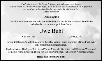 Anzeige von Uwe Buhl von MGO