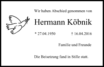 Anzeige von Hermann Köbnik von MGO