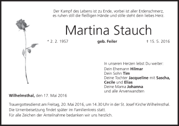 Anzeige von Martina Stauch von MGO