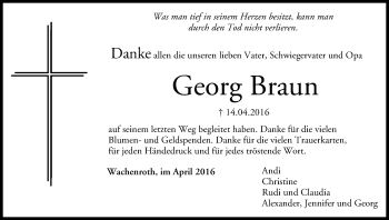 Anzeige von Georg Braun von MGO