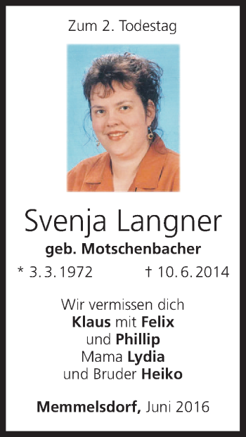 Anzeige von Svenja Langner von MGO
