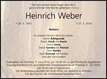 Anzeige von Heinrich Weber von MGO