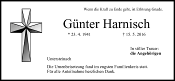 Anzeige von Günter Harnisch von MGO
