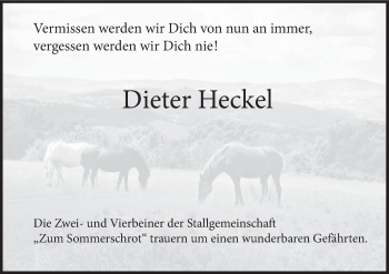 Anzeige von Dieter Heckel von MGO