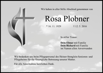 Anzeige von Rosa Plobner von MGO