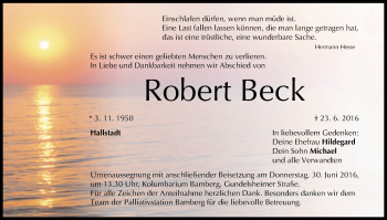 Anzeige von Robert Beck von MGO