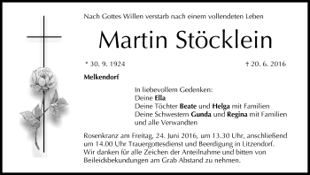 Anzeige von Martin Stöcklein von MGO