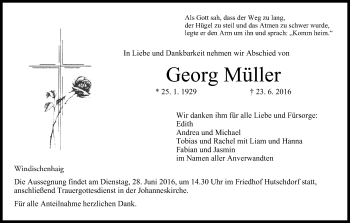 Anzeige von Georg Müller von MGO