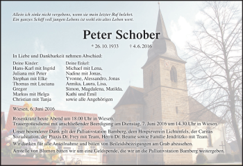 Anzeige von Peter Schober von MGO
