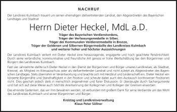 Anzeige von Dieter Heckel von MGO