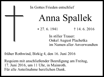 Anzeige von Anna Spallek von MGO