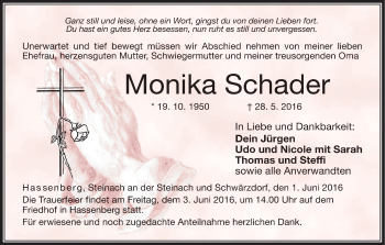 Anzeige von Monika Schader von MGO