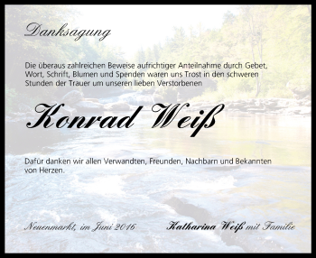 Anzeige von Konrad Weiß von MGO