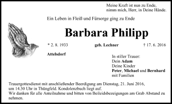 Anzeige von Barbara Philipp von MGO