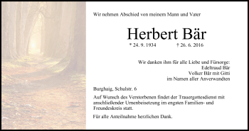 Anzeige von Herbert Bär von MGO