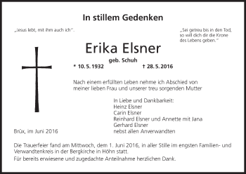 Anzeige von Erika Elsner von MGO