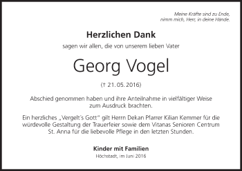 Anzeige von Georg Vogel von MGO