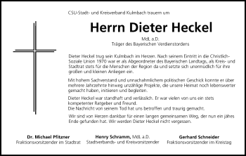 Anzeige von Dieter Heckel von MGO