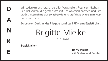 Anzeige von Brigitte Mielke von MGO