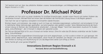 Anzeige von Michael Pötzl von MGO