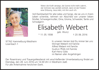 Anzeige von Elisabeth Webert von MGO