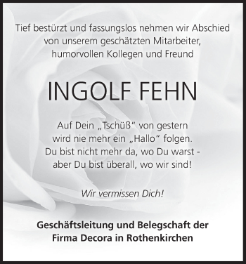 Anzeige von Ingolf Fehn von MGO