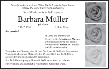 Anzeige von Barbara Müller von MGO