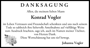 Anzeige von Konrad Vogler von MGO
