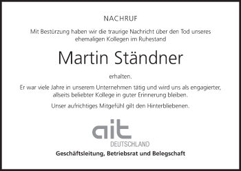 Anzeige von Martin Ständner von MGO