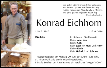 Anzeige von Konrad Eichhorn von MGO